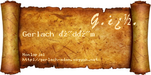 Gerlach Ádám névjegykártya
